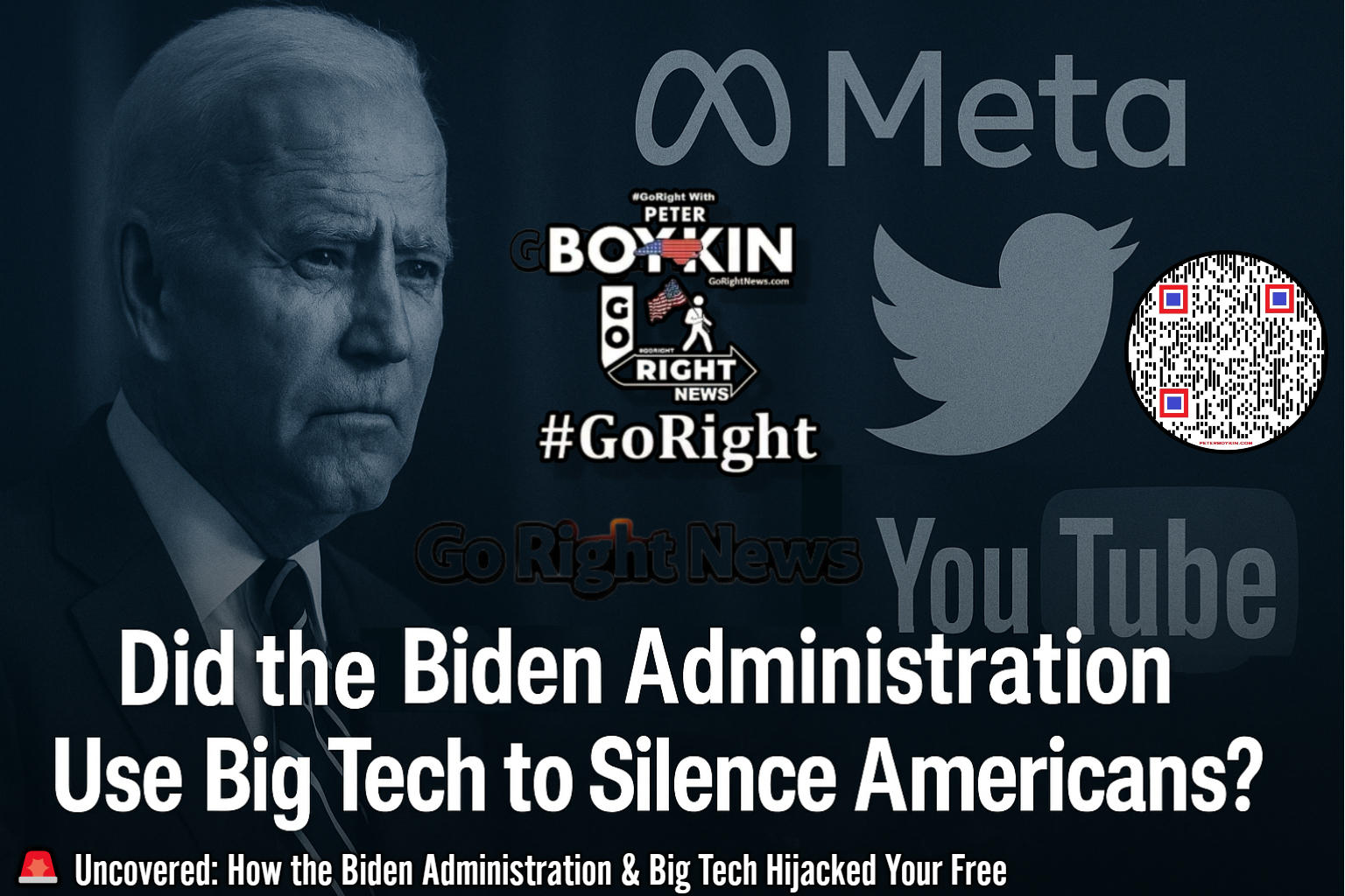 🚨 Uncovered: How the Biden Administration & Big Tech Hijacked Your Free SpeechNew revelations have exposed how the Biden administration used Big Tech to suppress free speech, and how Meta's censorship tactics extended to working with the Chinese government and manipulating users globally. From whistleblower testimony to Supreme Court rulings, this exposé shows how your freedom of expression was hijacked. The Biden administration's collusion with Facebook to censor speech is no longer speculation—it was a documented threat to our First Amendment. From COVID skepticism to election integrity to foreign collusion with China, this report pulls back the curtain on how Big Tech waged a war on liberty. Are you informed—or were you controlled? #GoRight, #FirstAmendment, #CensorshipExposed, #MetaLeaks, #DigitalTyranny, #BigTechCorruption, #TikTokBan, #MissouriVBiden, #WhistleblowerTruth, #StandForFreedom #GoRight, #FirstAmendment, #DigitalTyranny, #MetaCensorship, #BidenExposed, #FreeSpeechMatters, #BigTechControl, #ConstitutionalRepublic, #GovernmentOverreach, #ChinaCensorship, #StopTheSilence, #PeterBoykin, #GoRightNews