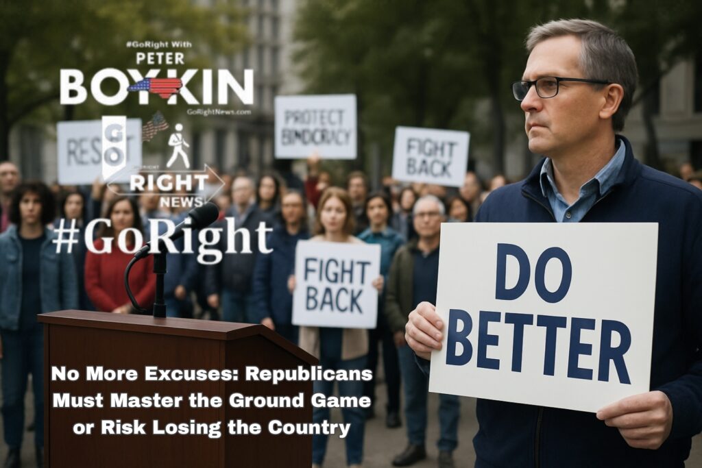 Are Republicans Too Late to Save America Without a Ground Game?* This article dives into the urgent need for the Republican Party to step up its grassroots efforts, warning that without mastering on-the-ground organization, conservatives risk losing their influence—and the country itself. #GoRight, #GroundGameNow, #SaveAmerica, #ConservativeVoice, #NoMoreExcuses, #GOPWakeUp, #LibertyFirst, #PoliticalUnderdog, #OrganizeToWin, #GrassrootsPower