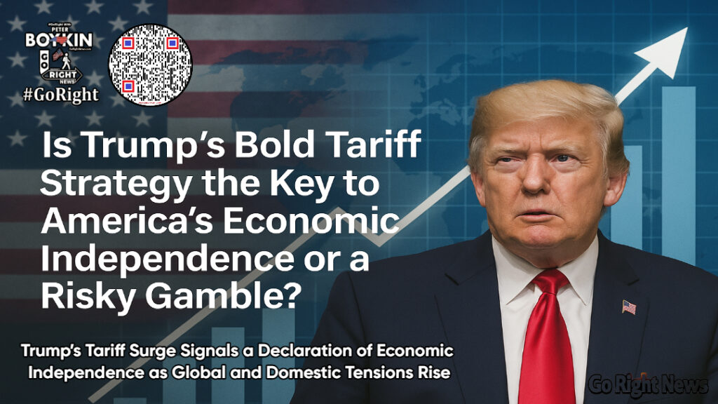 Trump’s Tariff Surge Signals a Declaration of Economic Independence as Global and Domestic Tensions Rise President Trump’s controversial new tariff measures have ignited global backlash and sparked fierce domestic protests. With tariffs targeting China, the EU, Japan, and others, Trump is calling this a "Declaration of Economic Independence." Will these aggressive actions restore American industry and jobs, or will they trigger a global economic crisis? Dive into the debate. #TrumpTariffs, #EconomicIndependence, #TradeWar, #GlobalEconomy, #AmericaFirst, #GoRightNews, #ConstitutionalRepublic, #USTradePolicy, #TradeBalance, #MakeAmericaGreatAgain, #TariffBattle, #DomesticProtests