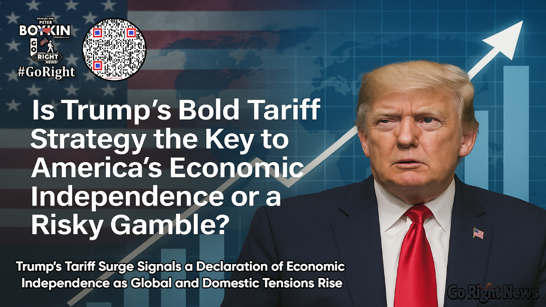 Trump’s Tariff Surge Signals a Declaration of Economic Independence as Global and Domestic Tensions RisePresident Trump’s controversial new tariff measures have ignited global backlash and sparked fierce domestic protests. With tariffs targeting China, the EU, Japan, and others, Trump is calling this a "Declaration of Economic Independence." Will these aggressive actions restore American industry and jobs, or will they trigger a global economic crisis? Dive into the debate. #TrumpTariffs, #EconomicIndependence, #TradeWar, #GlobalEconomy, #AmericaFirst, #GoRightNews, #ConstitutionalRepublic, #USTradePolicy, #TradeBalance, #MakeAmericaGreatAgain, #TariffBattle, #DomesticProtests