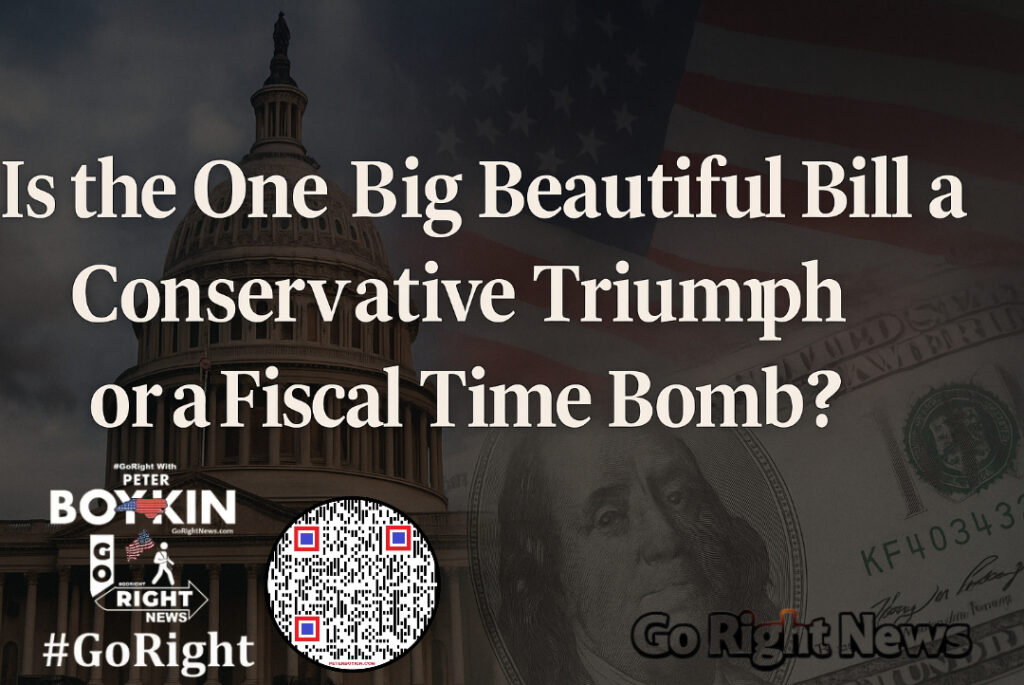 The One Big Beautiful Bill, passed narrowly by the House, promises significant tax cuts and border security enhancements. But does it secure America's future, or set the stage for a fiscal crisis? #OneBigBeautifulBill, #FiscalResponsibility, #ConstitutionalRepublic, #TaxCuts, #BorderSecurity, #GoRightNews, #PeterBoykin #GoRight
