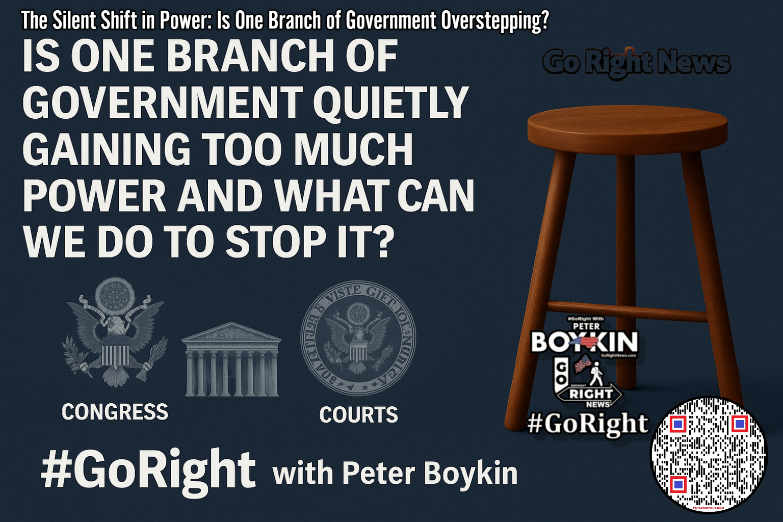 Is One Branch of Government Quietly Gaining Too Much Power and What Can We Do to Stop It ?  This article dives into the subtle shift in power within the U.S. government, questioning whether one branch is gaining too much influence and what citizens can do to restore balance. It emphasizes the importance of the Constitution, the role of checks and balances, and why it's critical for all branches to act within their designated powers. It’s a call to action for all Americans to stay informed, hold leaders accountable, and ensure that liberty remains protected.

This article explores the subtle and dangerous rise in power within a single branch of government—not as an attack on any one leader or party, but as a warning to all Americans. While it’s often assumed that the Executive is the branch to watch, the real concern right now may be the Judicial branch. Federal district judges are increasingly stepping beyond their Constitutional role, venturing into policymaking—an overreach that threatens the balance our Republic was built on. This piece breaks down the true purpose of each branch, emphasizes why balance matters, and calls on citizens to act before it's too late.

#ChecksAndBalances, #ConstitutionalRepublic, #PowerShift, #RestoreBalance, #ProtectLiberty, #GoRightNews, #CivicDuty, #LimitedGovernment, #RuleOfLaw, #DefendTheConstitution, #TruthMatters